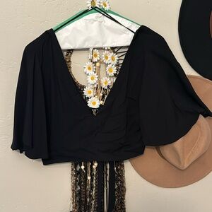 JACK V-neck/back crop